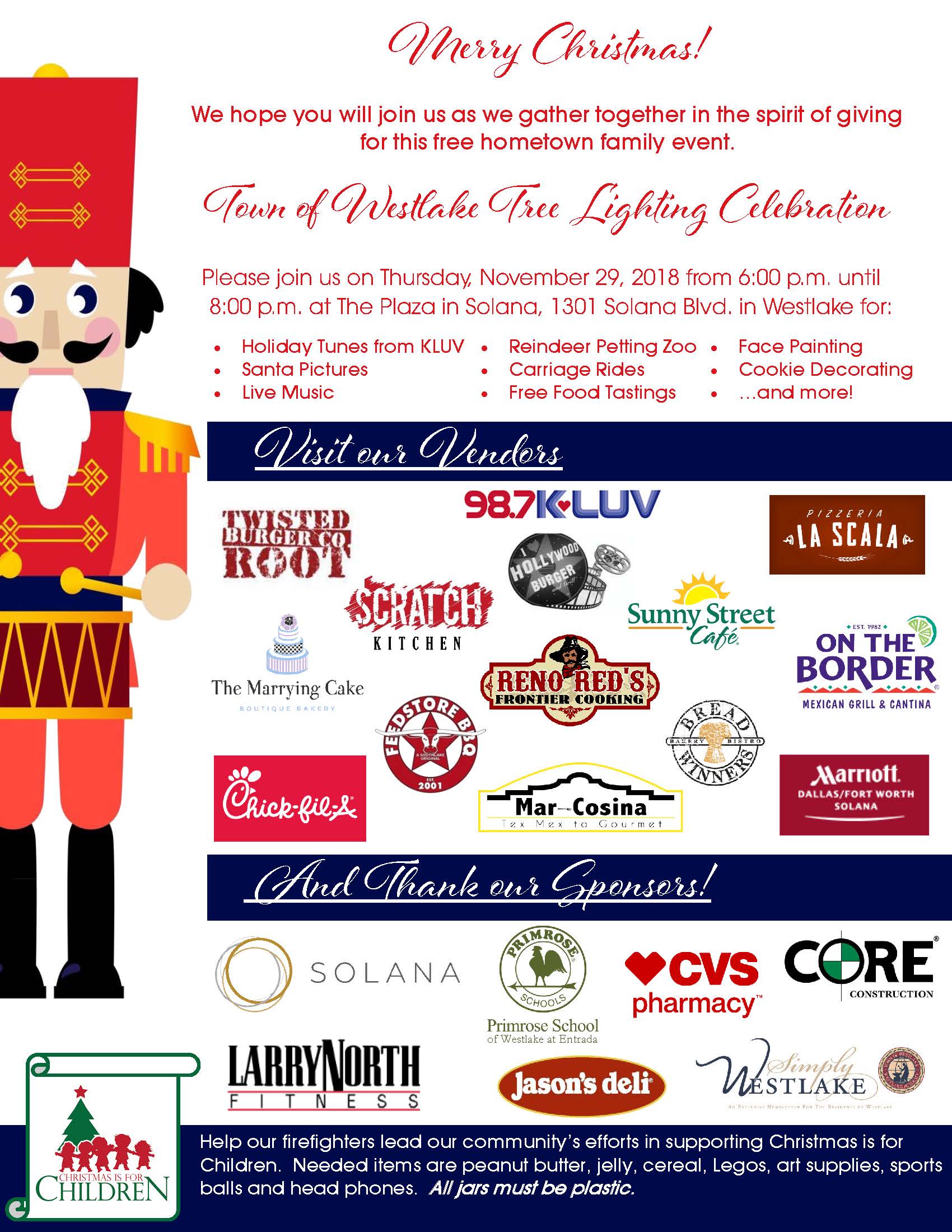 Westlake Tree Lighting Flyer 2018